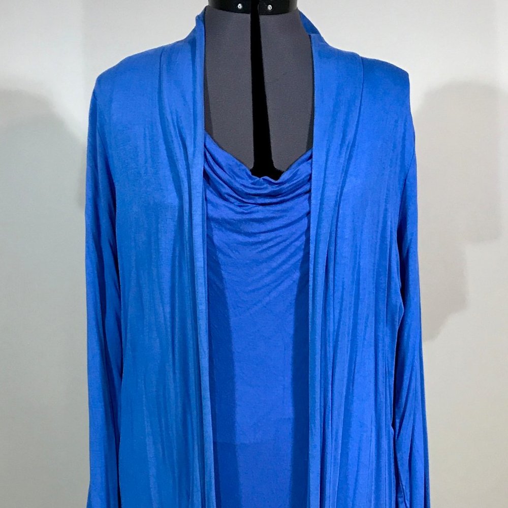212 Royal Blue Open Cardigan Set
